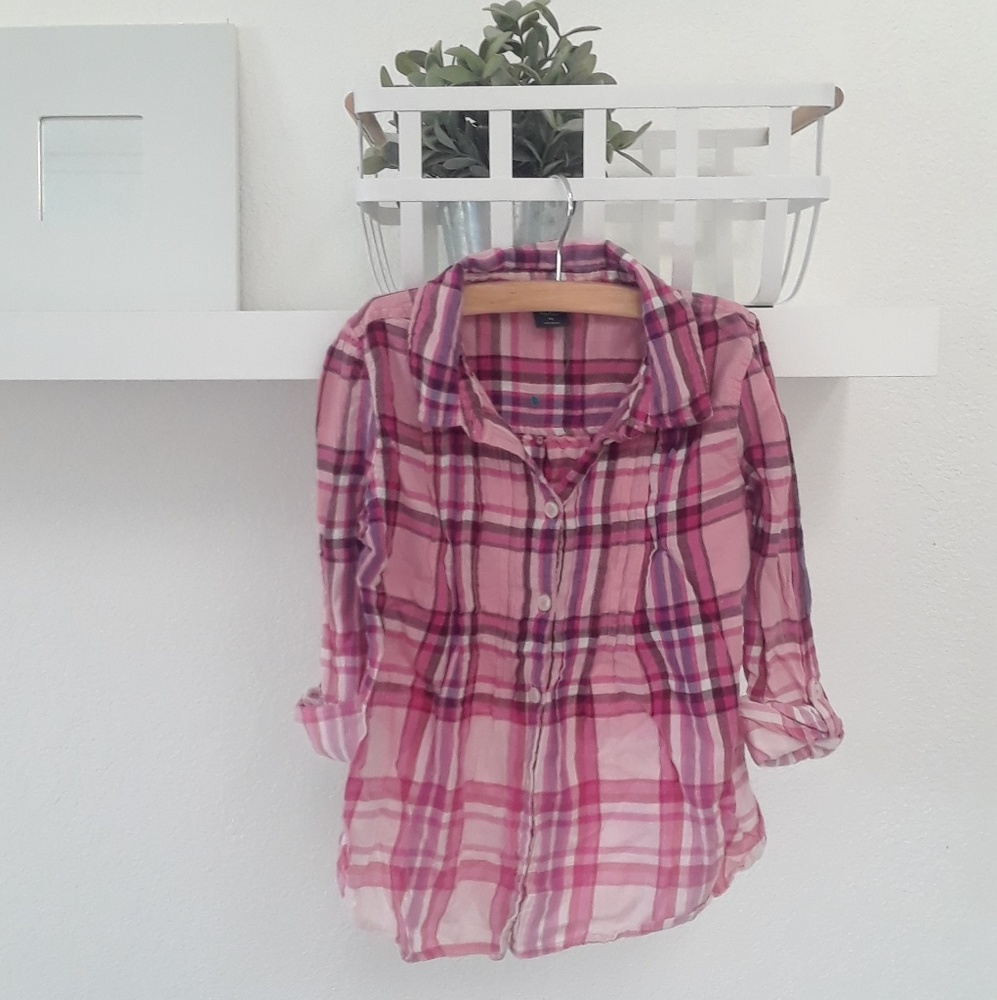 GapKids Distressed flannel pink